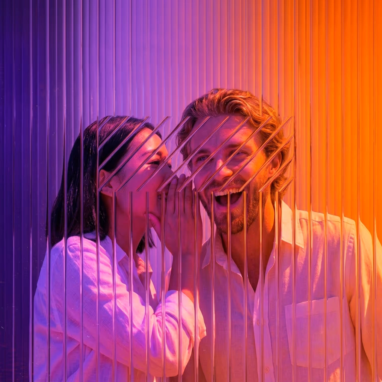 Two Kuriuus community members sharing a private whisper spark
